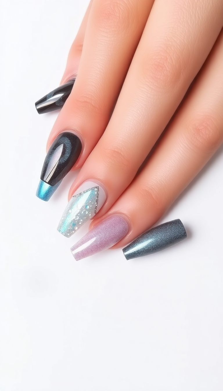 15. Holographic Shine and Matte Contrast