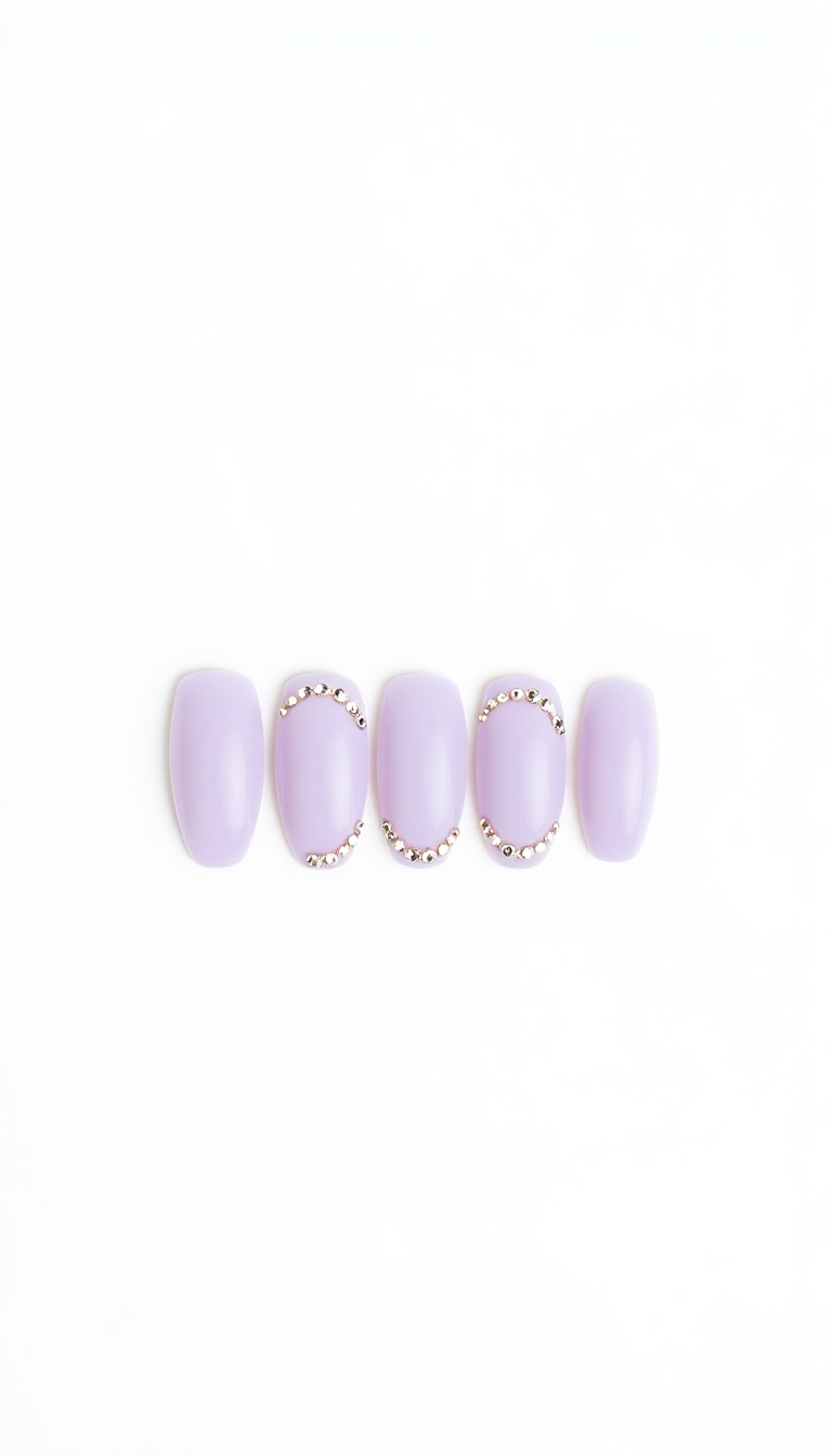 15. Soft Lavender with Rhinestone Edges