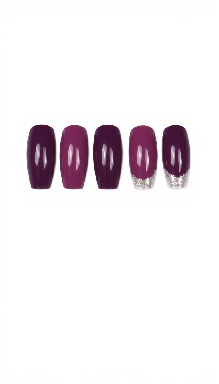 16. Rich Plum with Metallic Tips