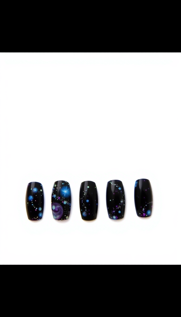 17. Dark Galaxy Inspired Nails