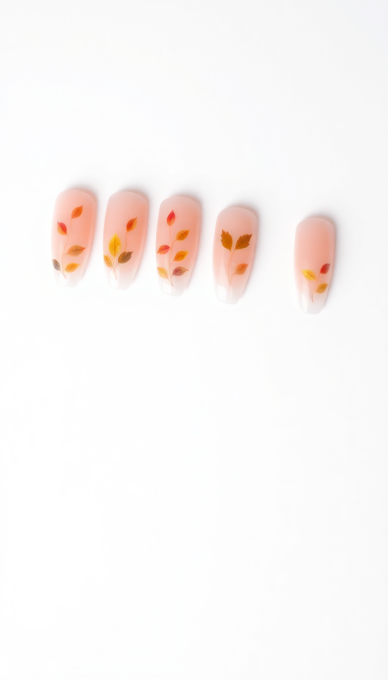 17. Falling Leaves French Manicure