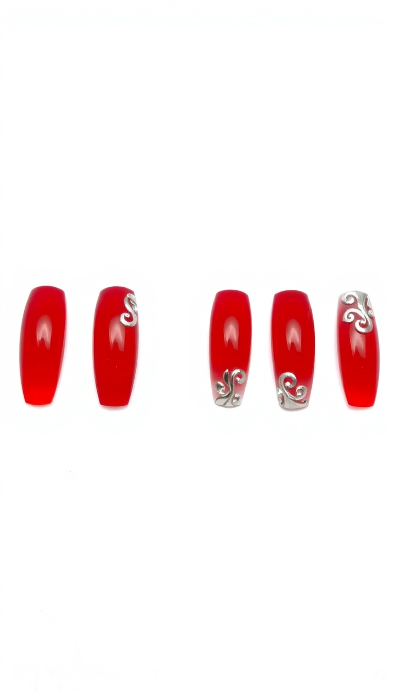 17. Radiant Red with Sleek Silver Accents