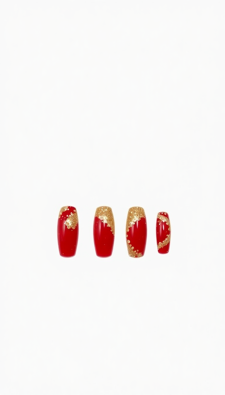 2. Festive Red and Gold Glitter