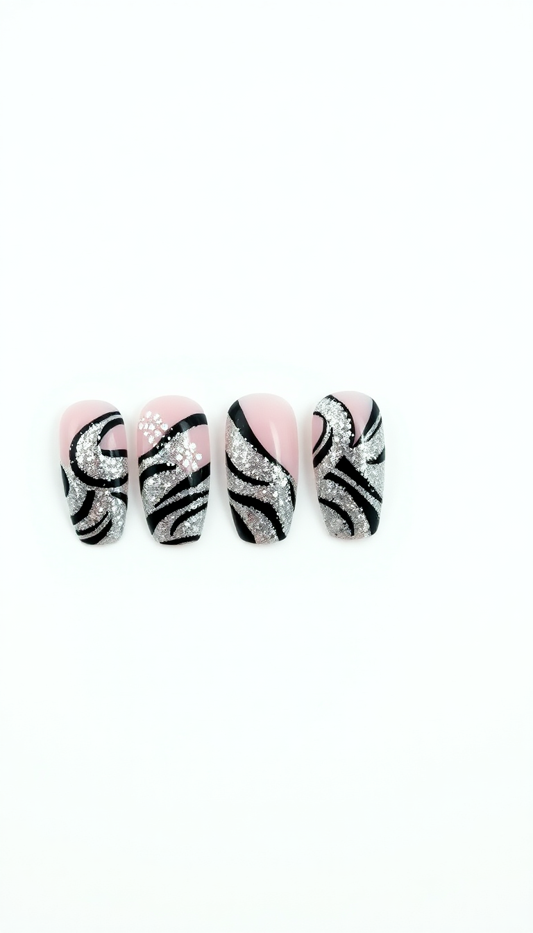 2. Glitter Zebra Print