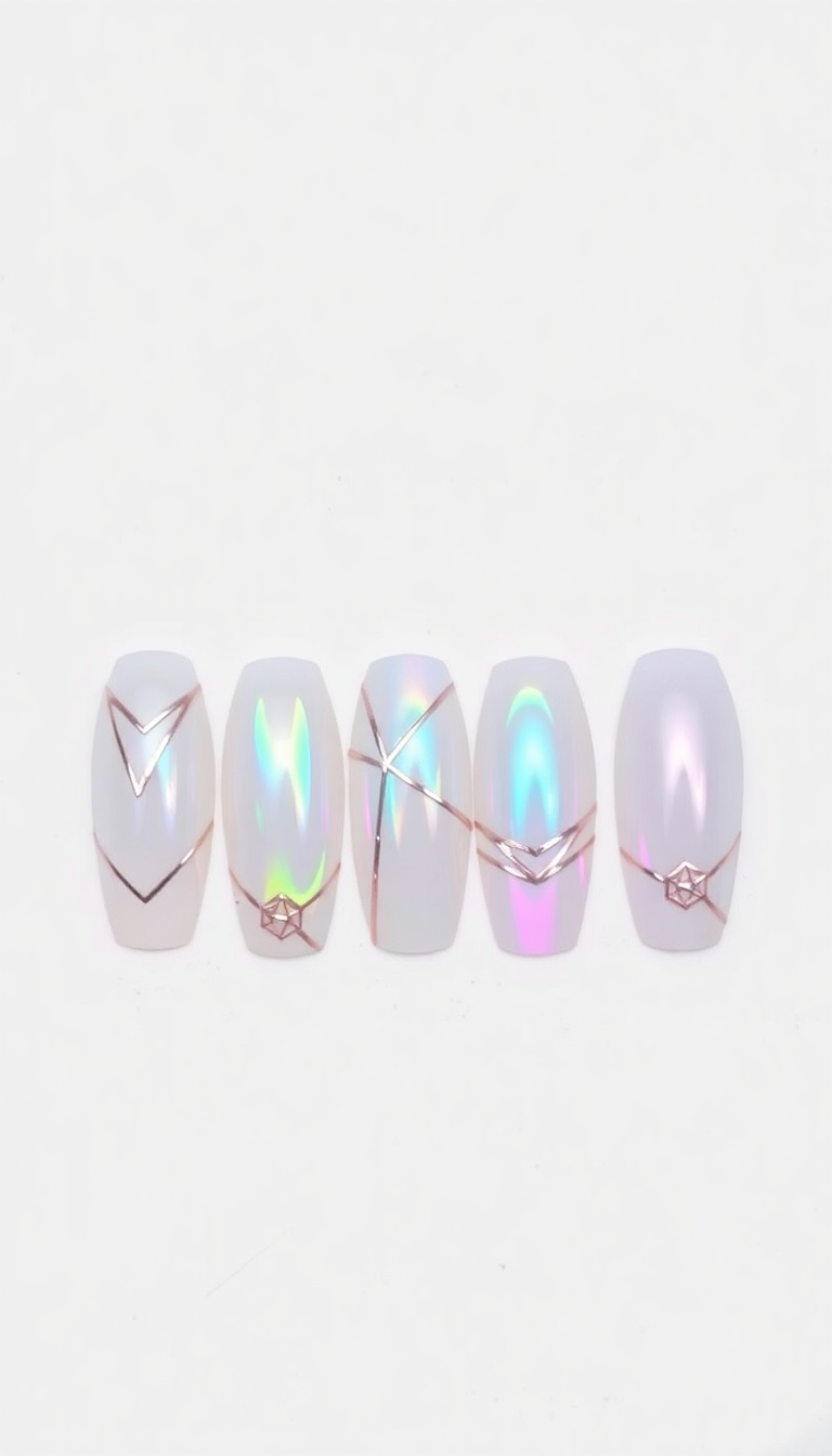 22. Futuristic Holographic Nails