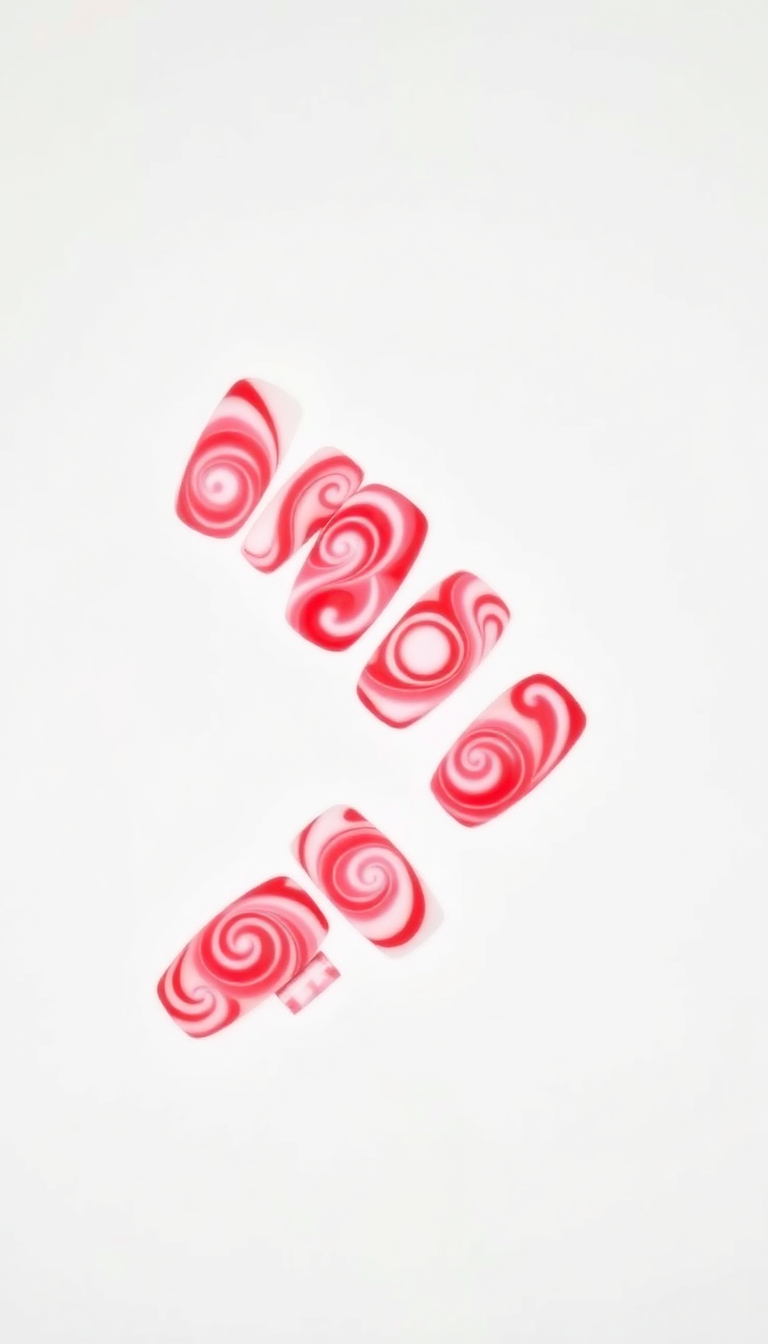 22. Red and White Swirls for a Dynamic Look