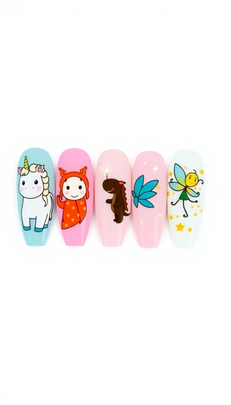 3. Cute Characters - Cartoon Magic on Your Nails