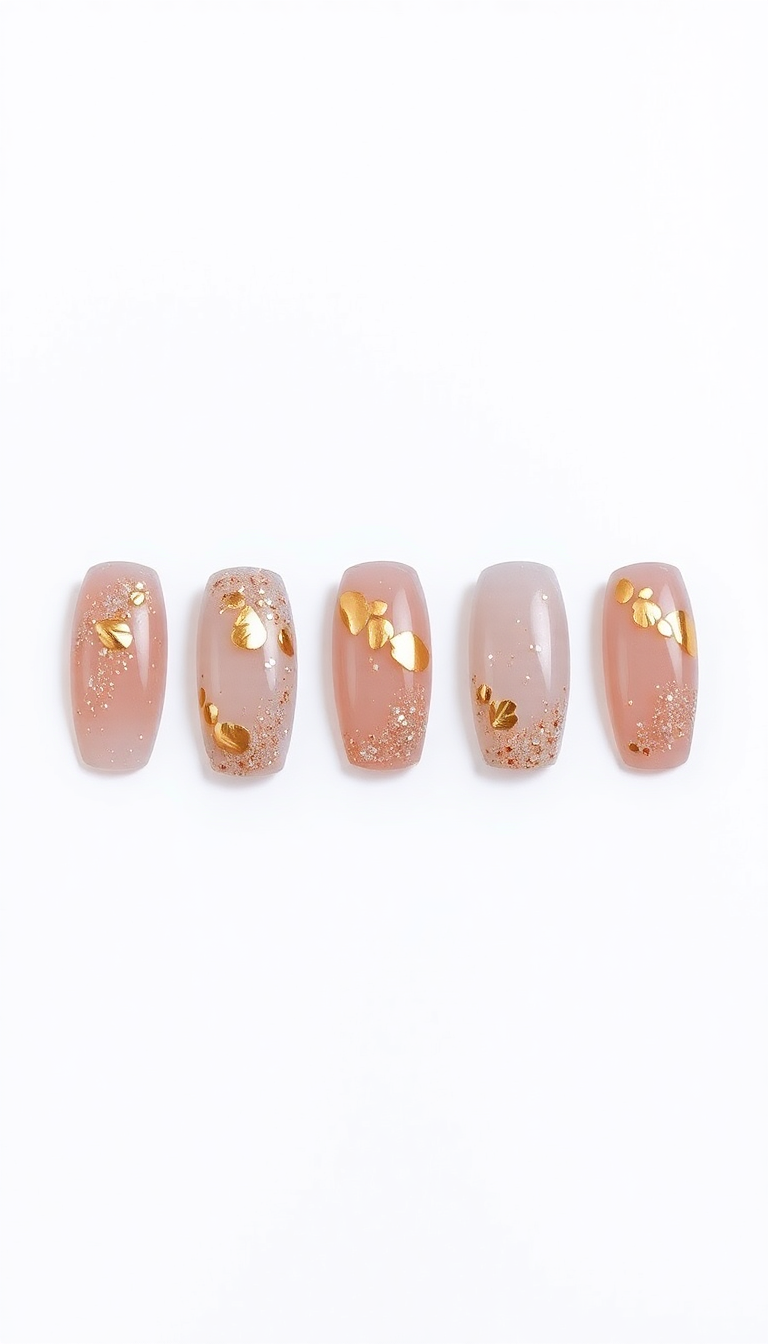 3. Glitter and Gold Leaf Accents