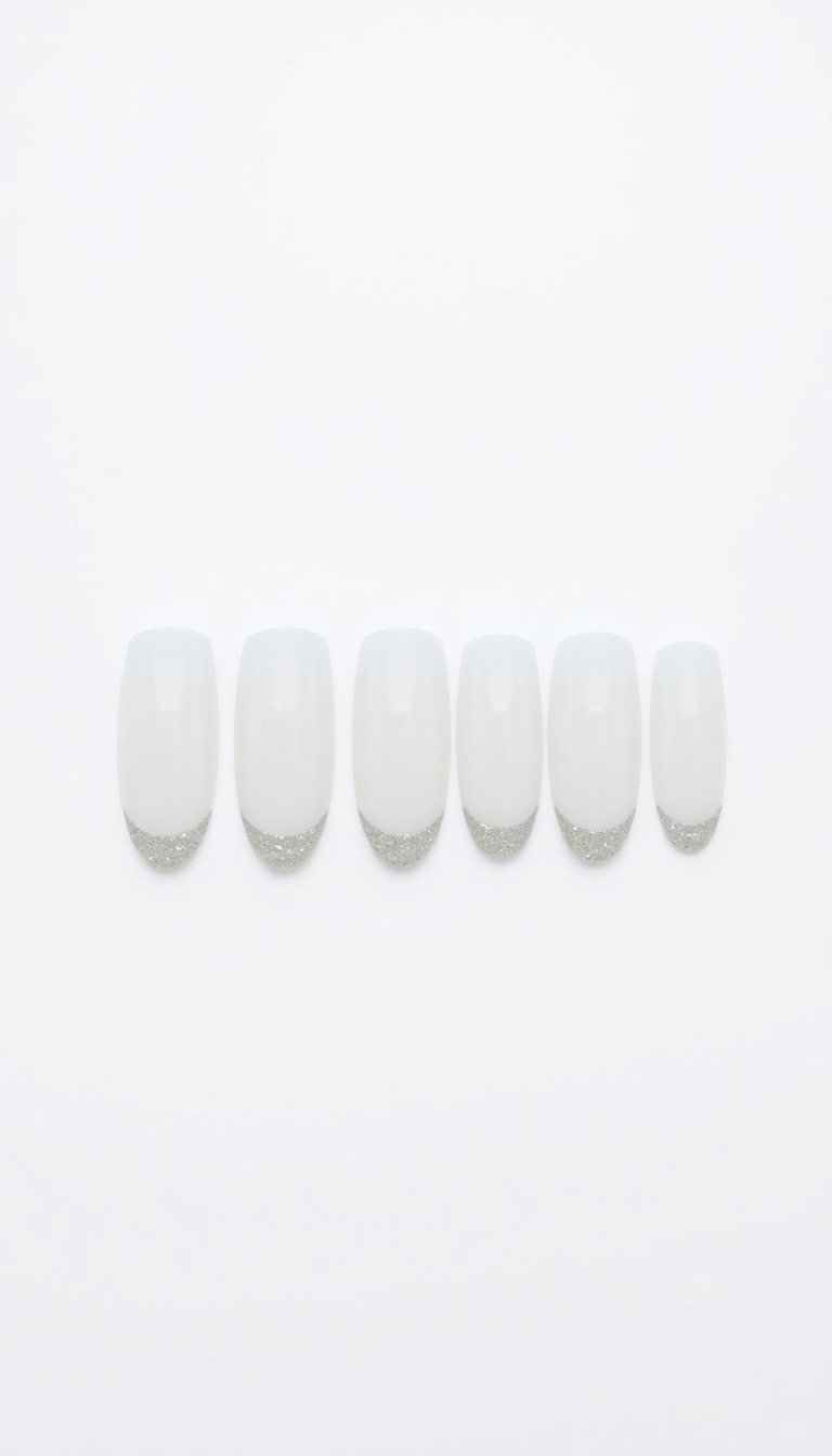 3. Minimalist White with Subtle Glitter