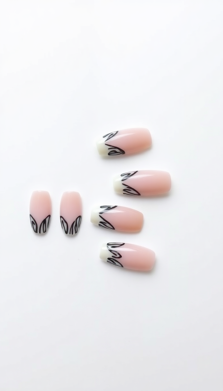 4. Elegant Zebra French Manicure