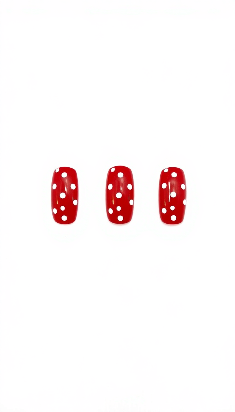 4. Festive Red with White Polka Dots