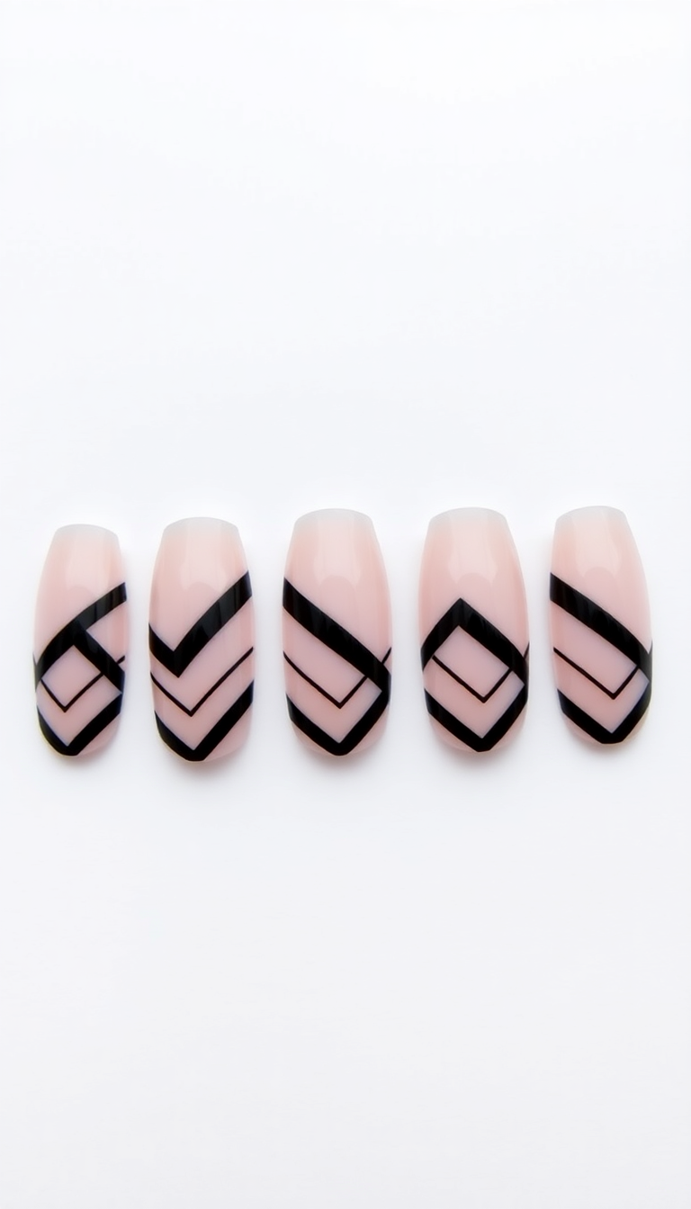 4. Sleek Chevron Lines in Black