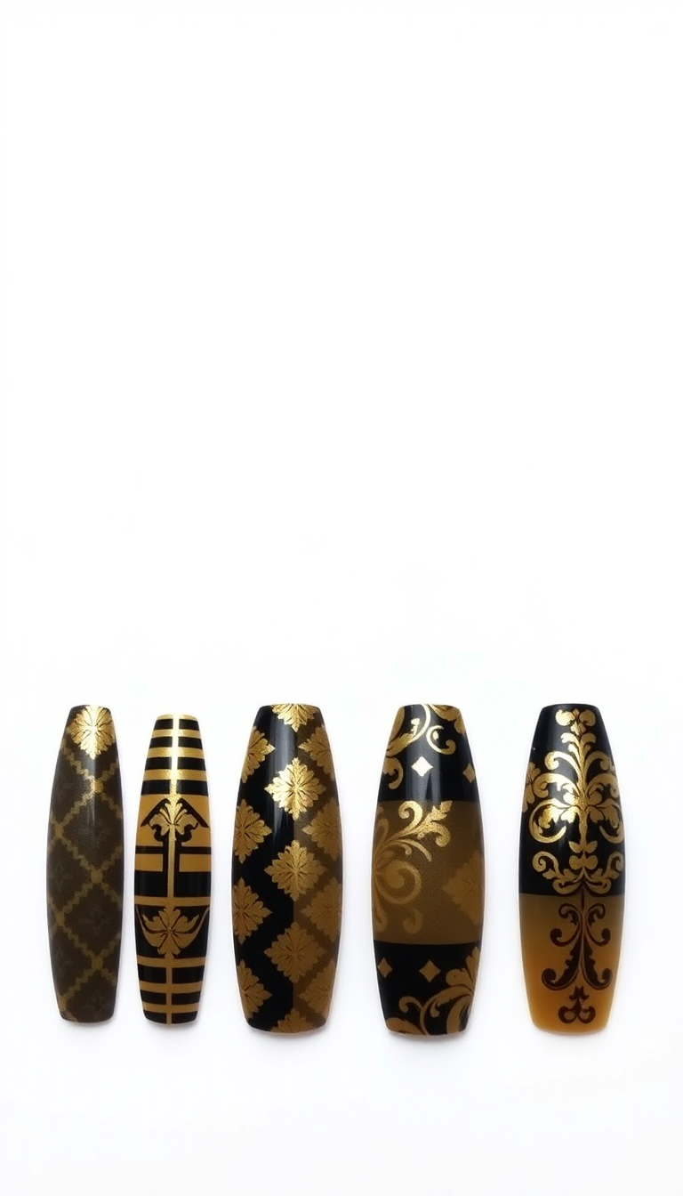 5. Bold Black and Gold Patterns