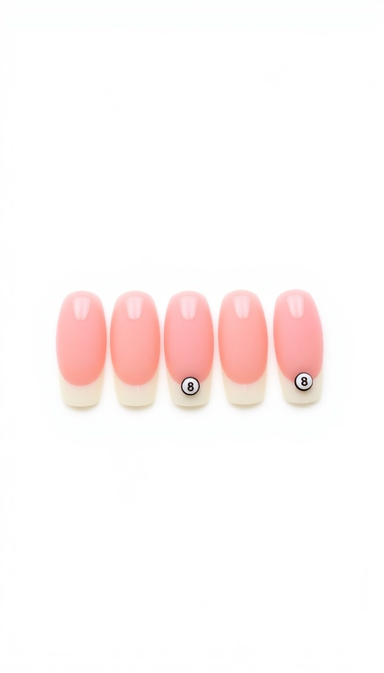 5. Elegant 8 Ball French Tips