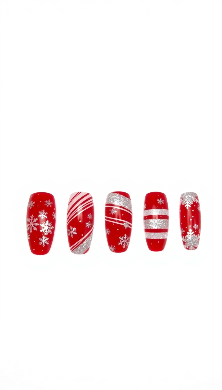 5. Festive Red and Silver