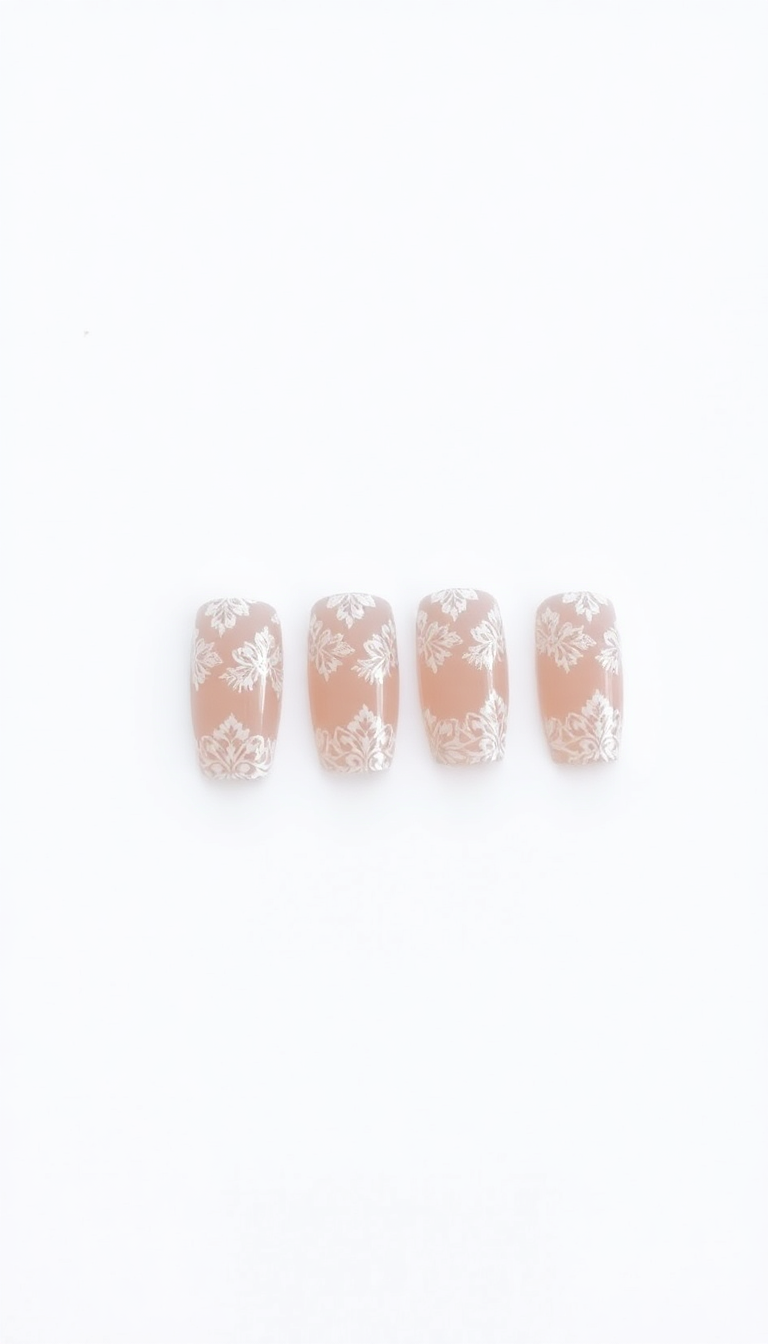 6. Delicate Lace Details on French Nails