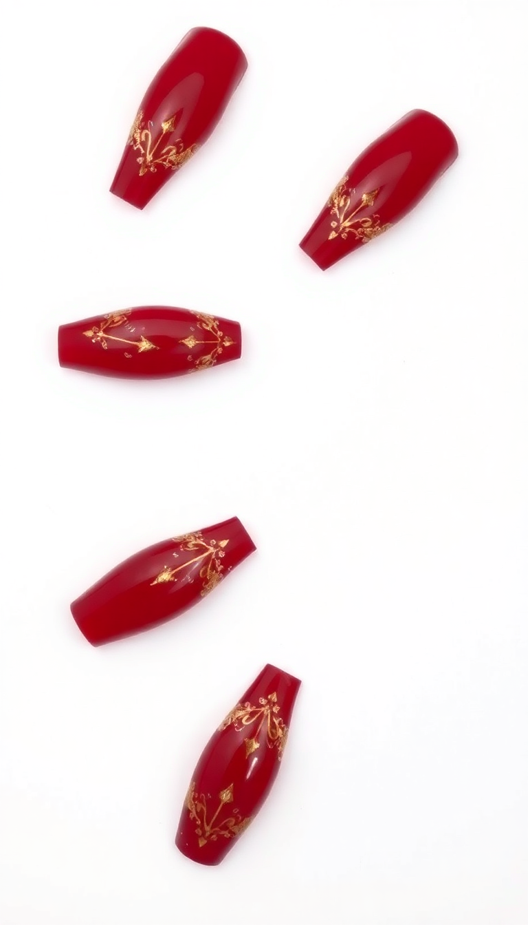 6. Luxe Ruby Red with Gold Accents