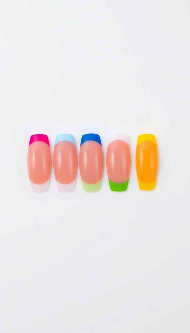 6. Vibrant Color Pop French Nails