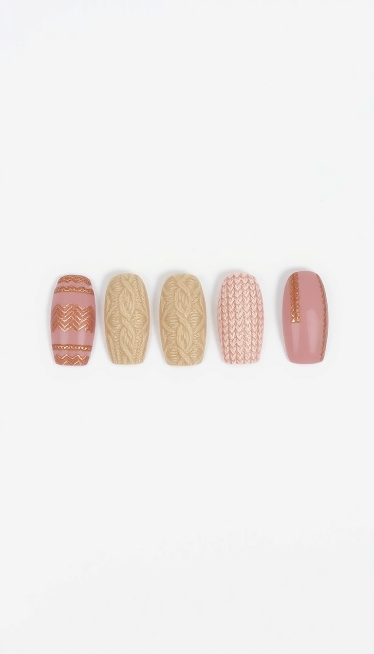 7. Cozy Sweater Pattern Nails