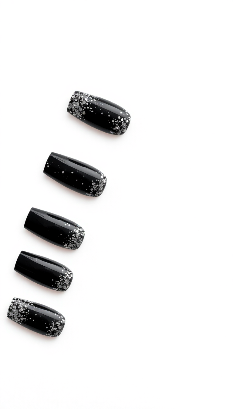 7. Glitter Overlays on Black Tips