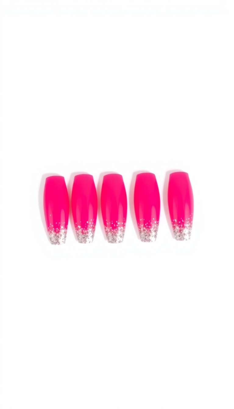 7. Hot Pink and Silver Sparkle