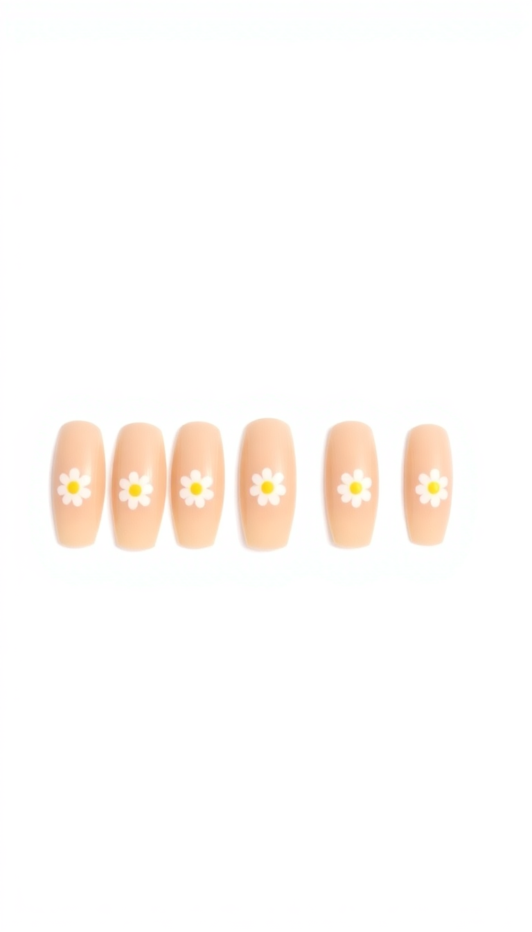 7. Simple Daisies on Nude Base