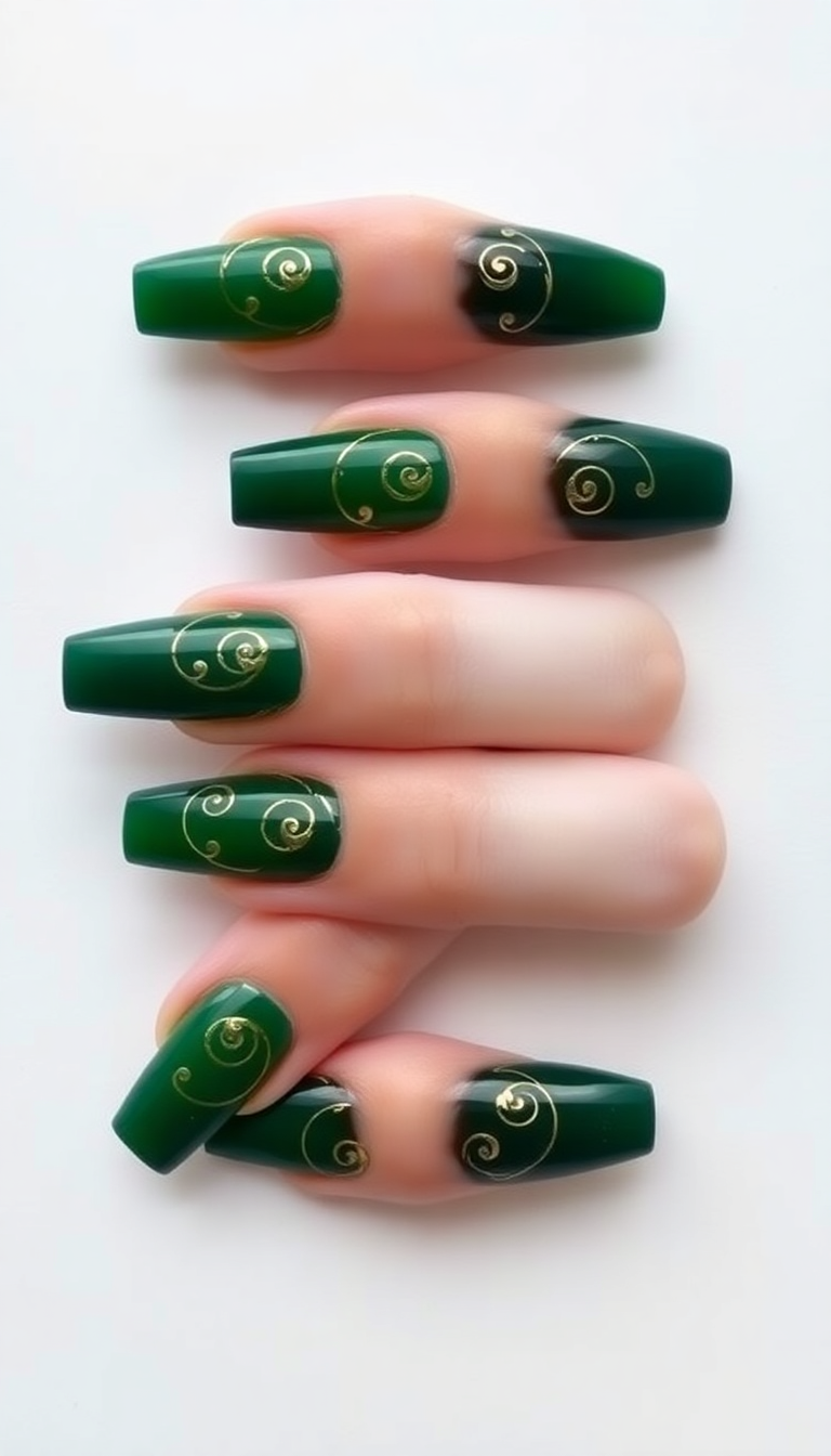 8. Deep Green and Gold Twists