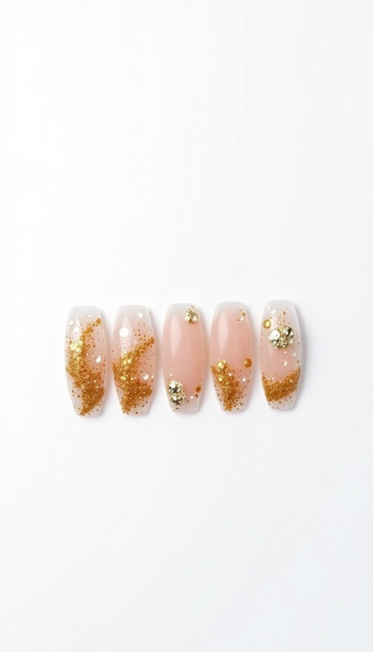 8. Glamorous Glitter and Gold Combo