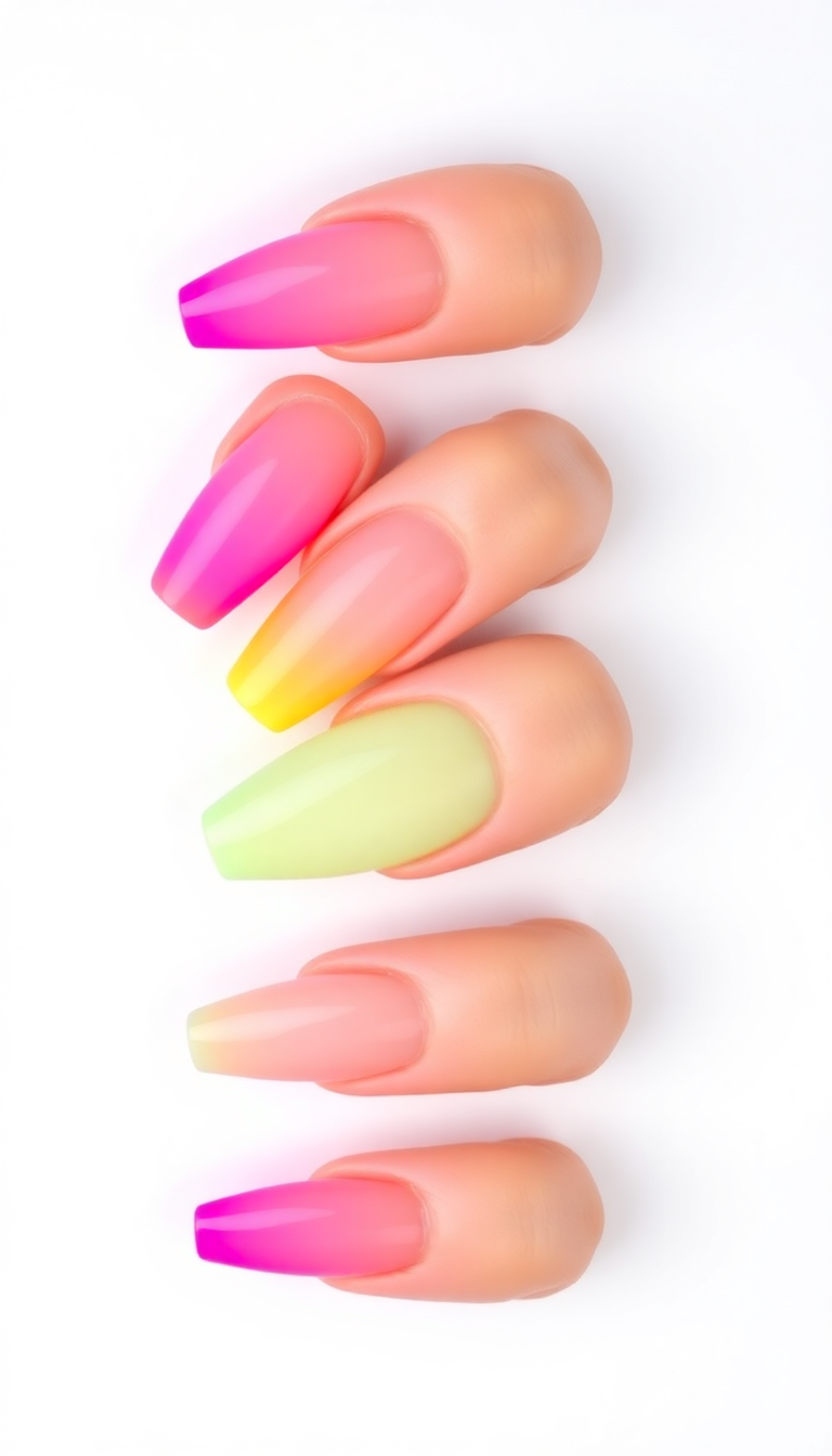 8. Neon Ombre Effect