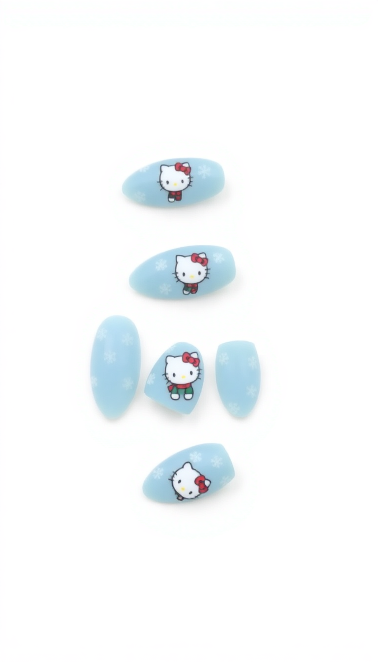 8. Soft Blue Hello Kitty Winter Night