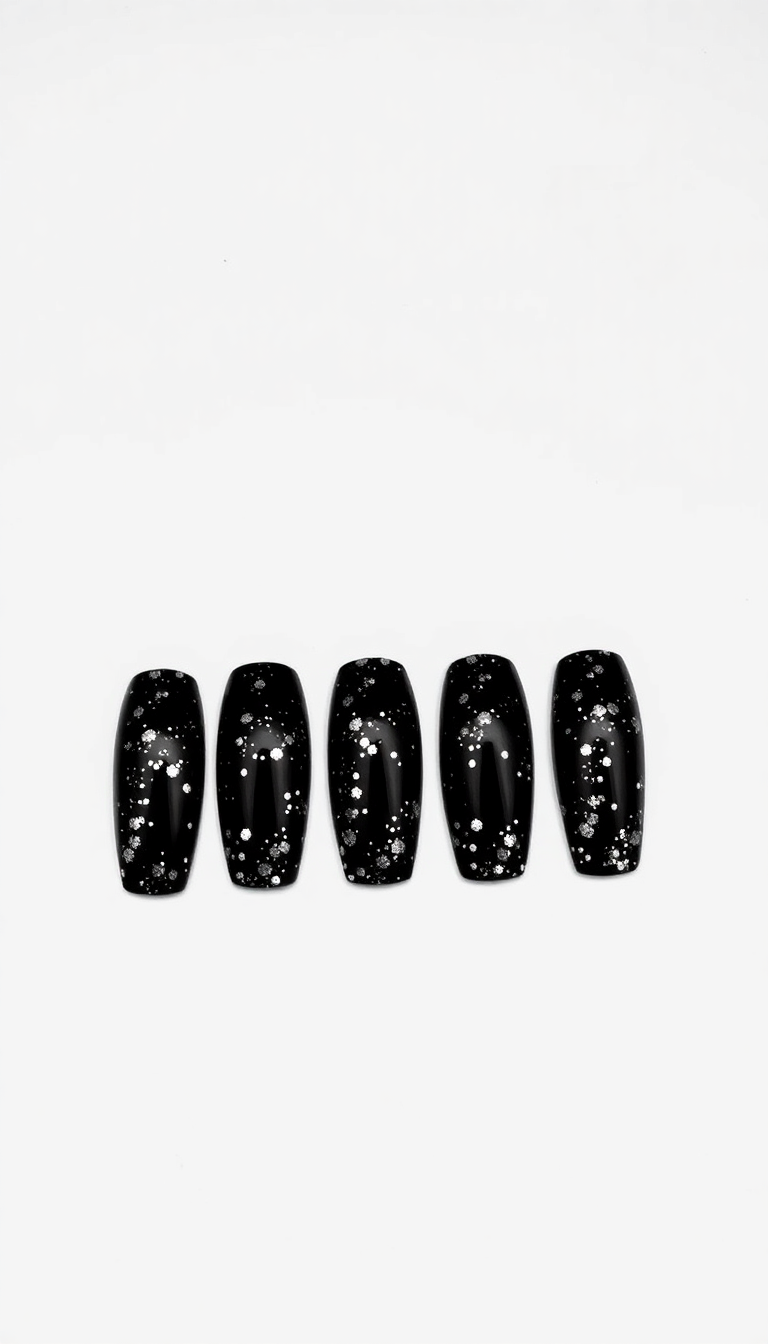 9. Bold Black with Silver Sparkle