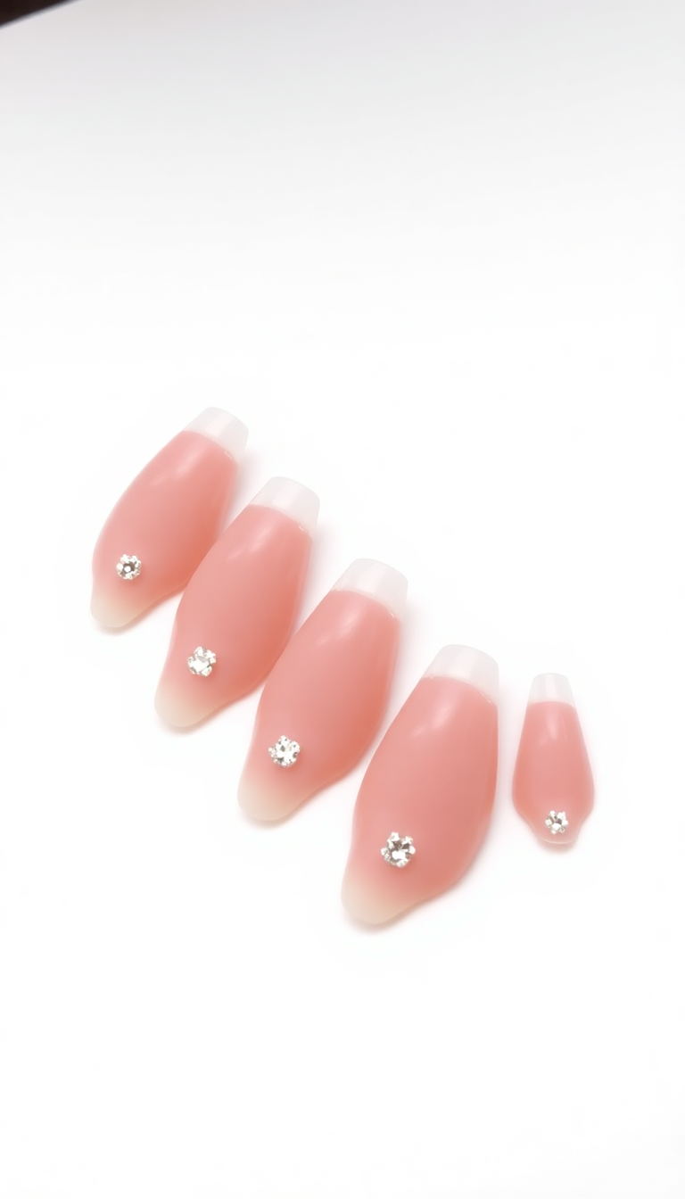 9. Crystal Embellishments on French Tips