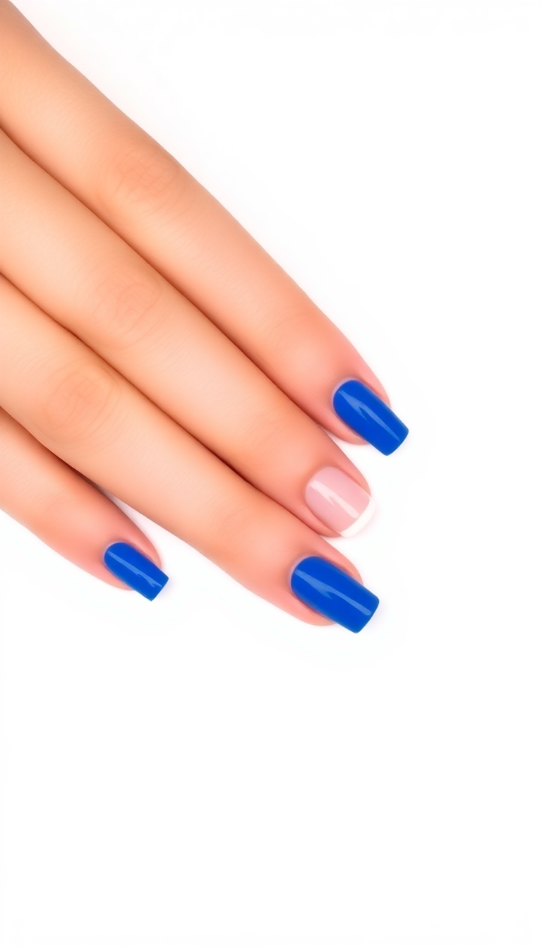 9. Electric Blue French Manicure