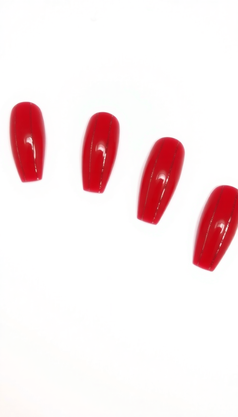 9. Glossy Red with Silver Stripes