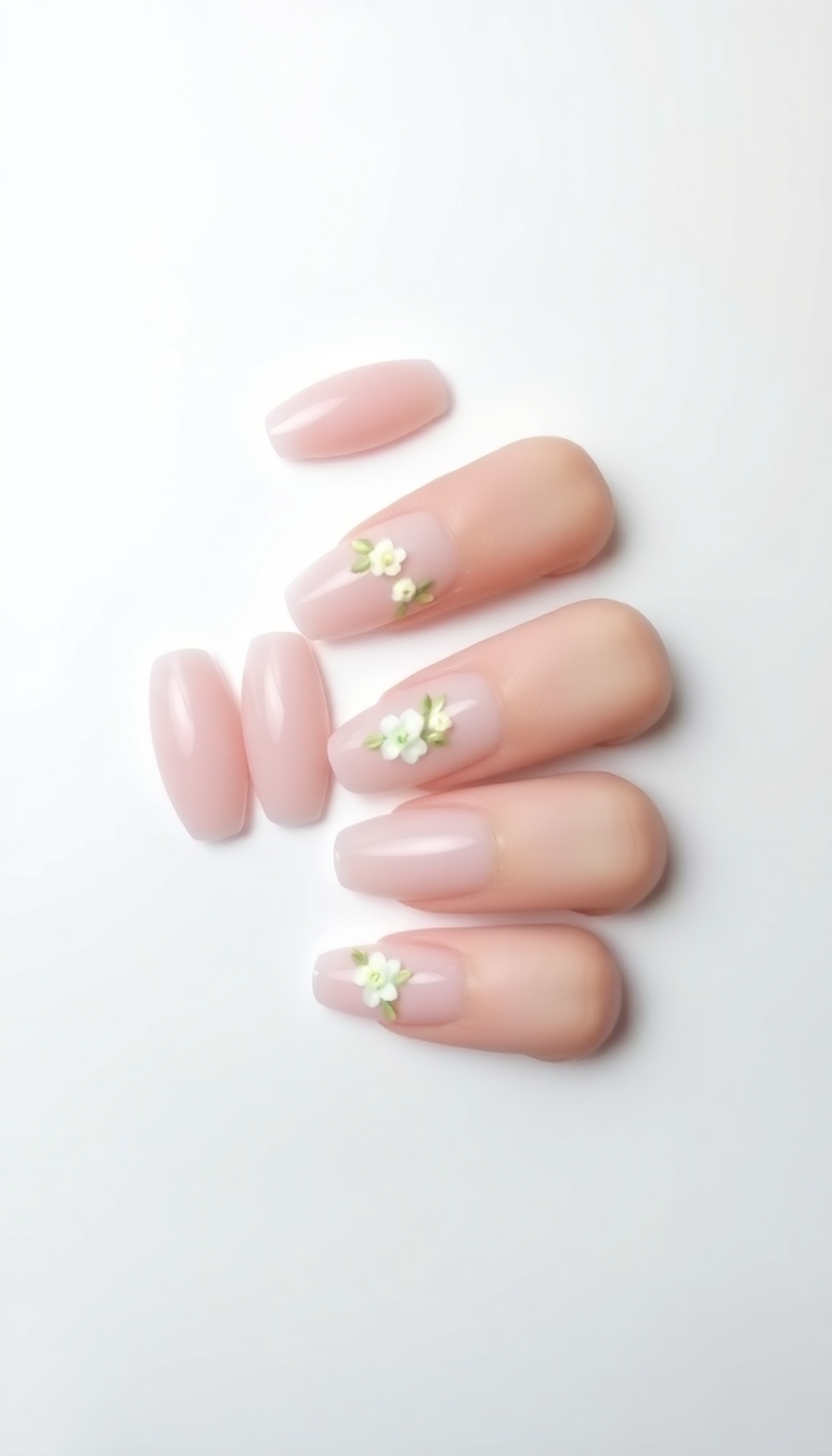 9. Pastel Pink with Floral Accents