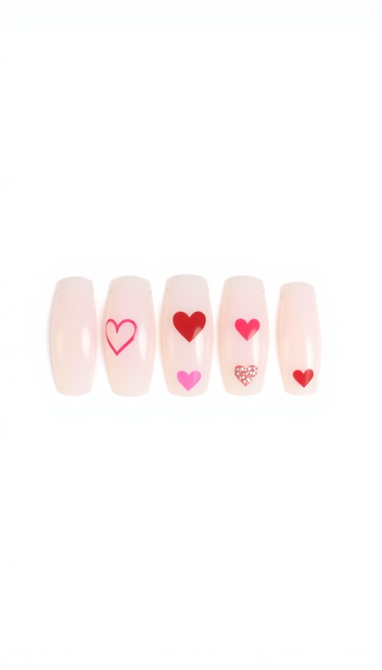 9. Stylized Nails with Heart