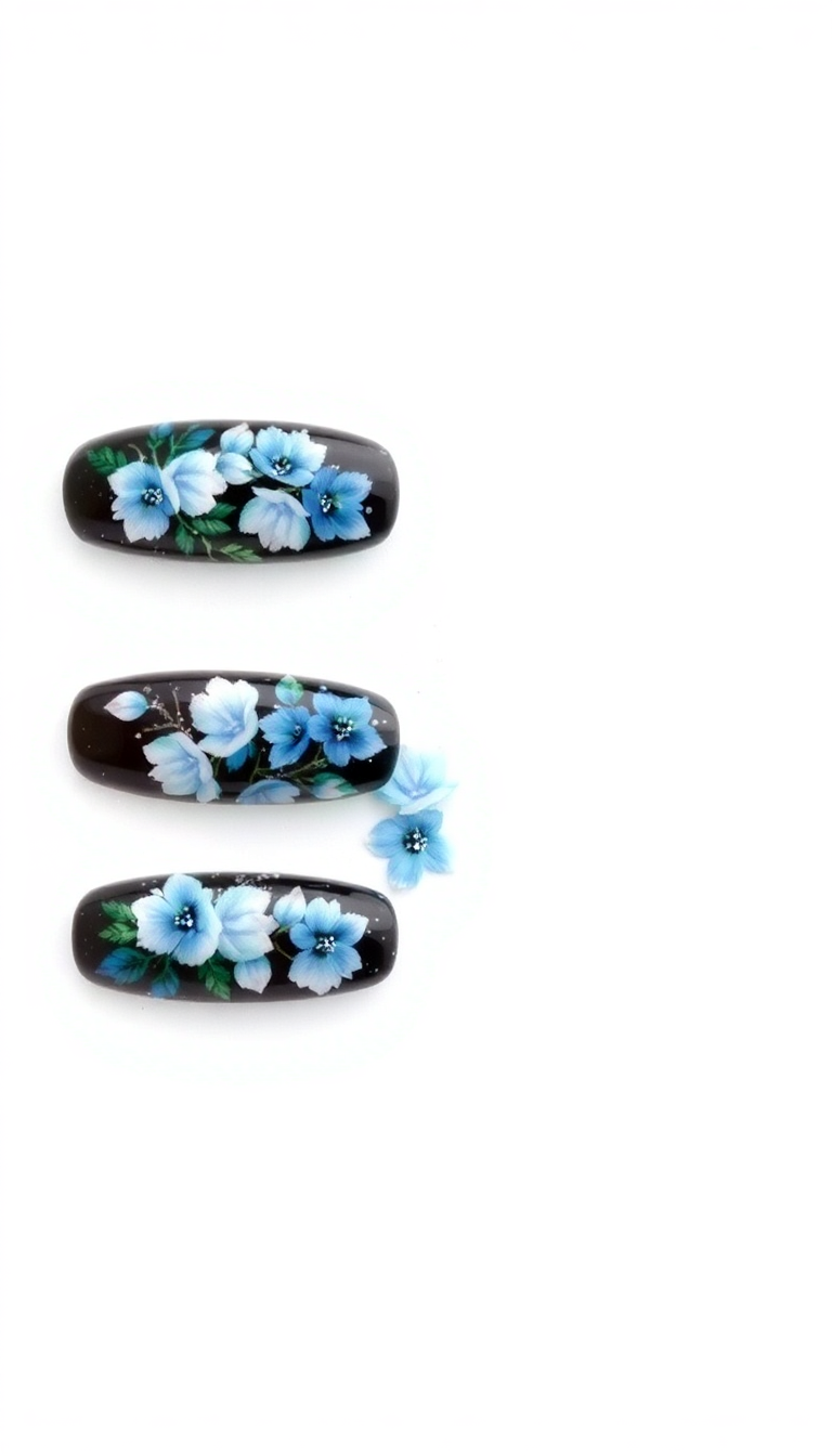 9. Winter Florals on Black