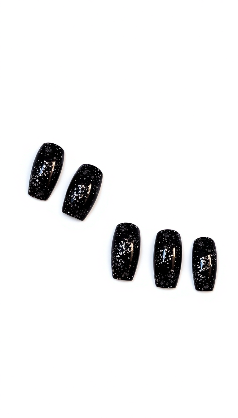 Black Glitter Nails