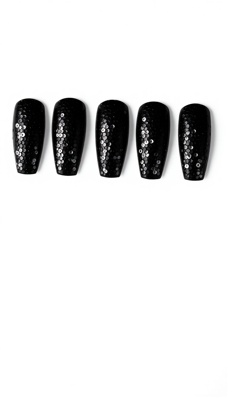 Black Sparkle Nails