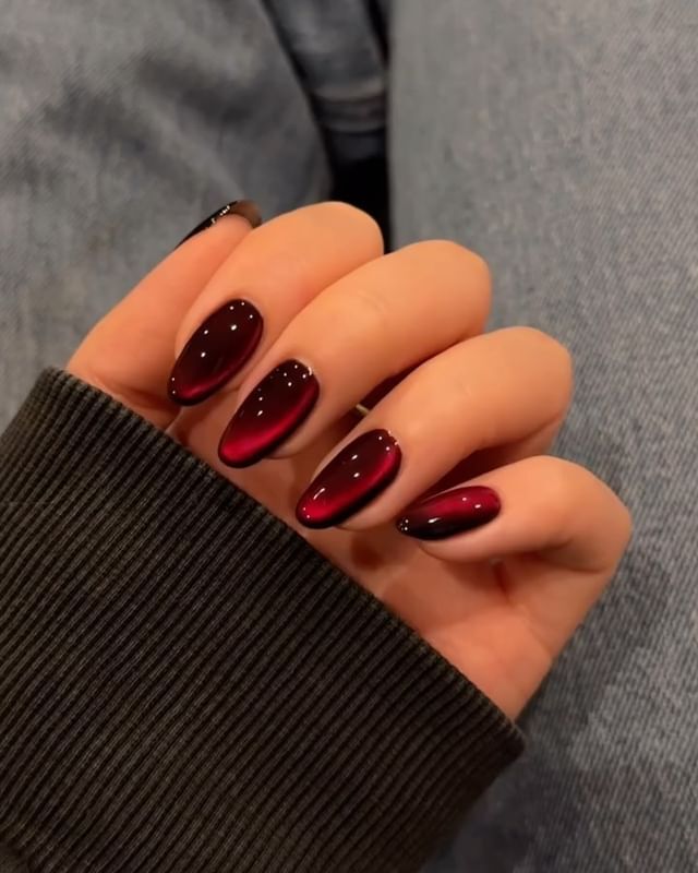 Dark Red Nails