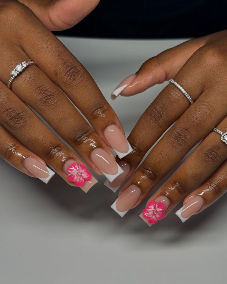 Floral French Tips