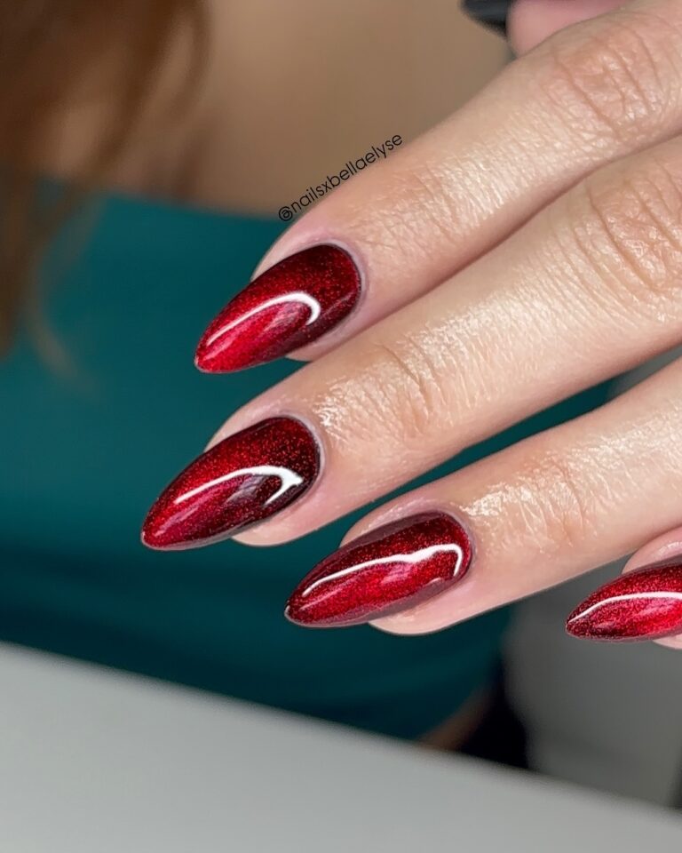 Glass Red Nails