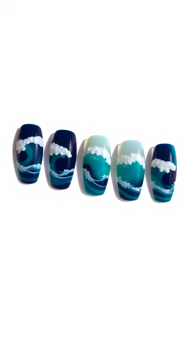 Ocean Wave Nails