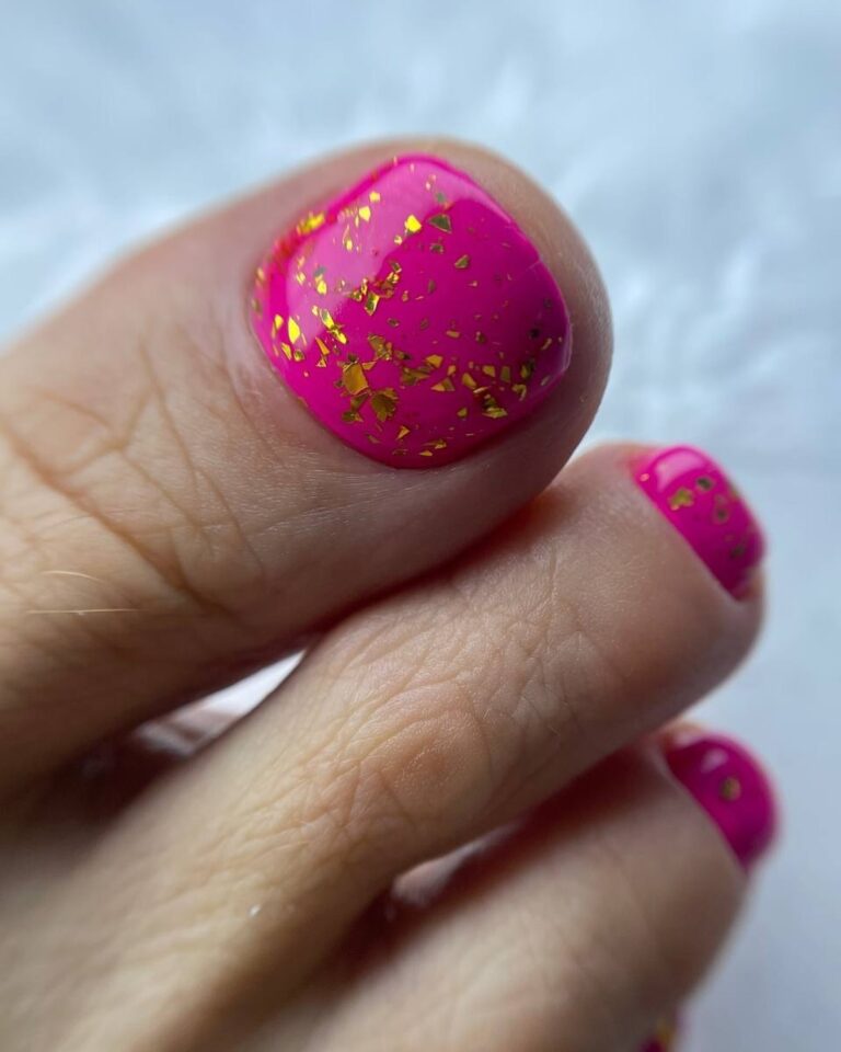 Pink and Gold Pedicure