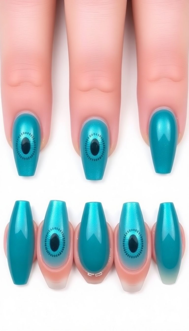 Turquoise Dot Nails