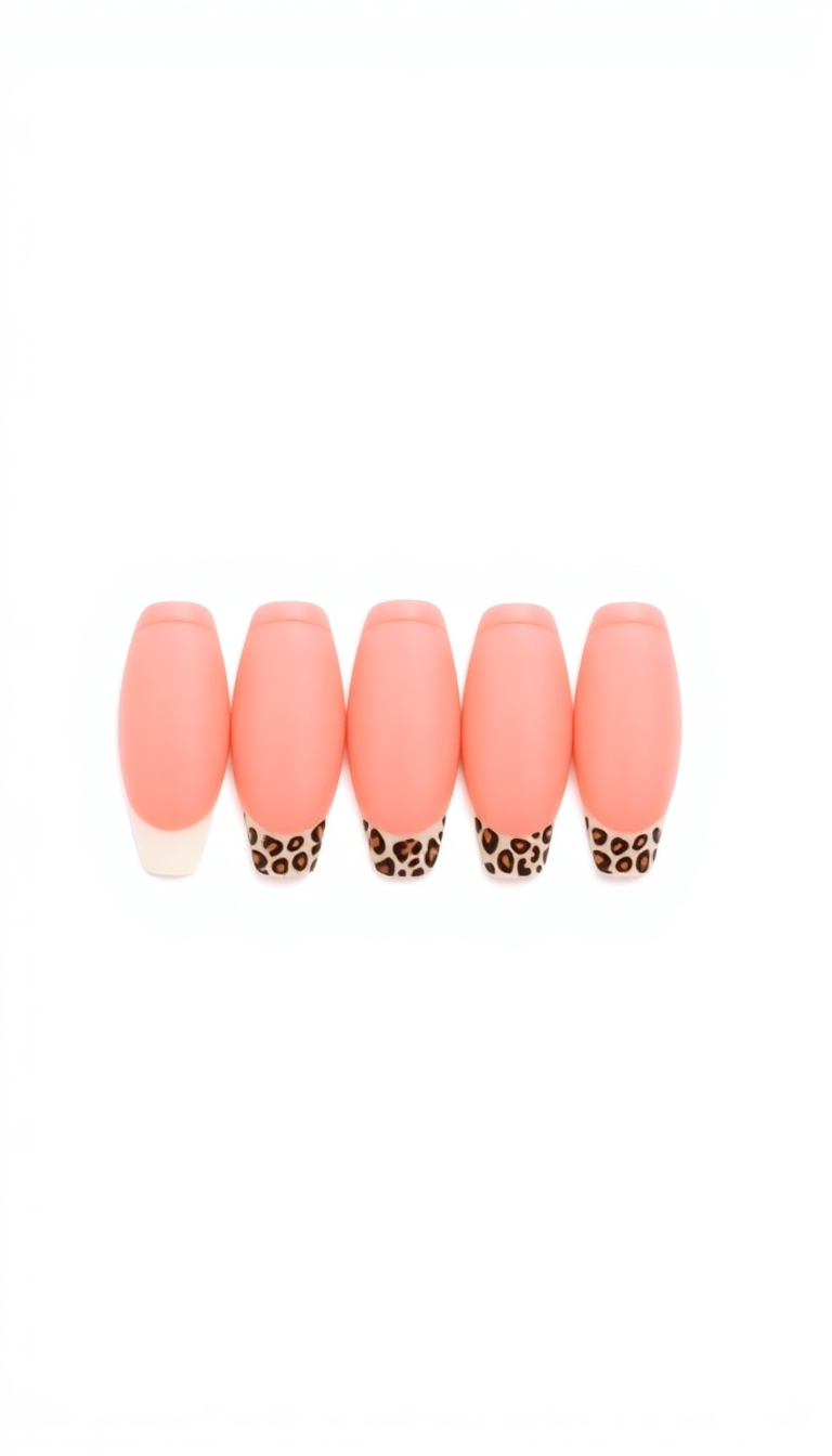 10. Leopard Print French Manicure Twist