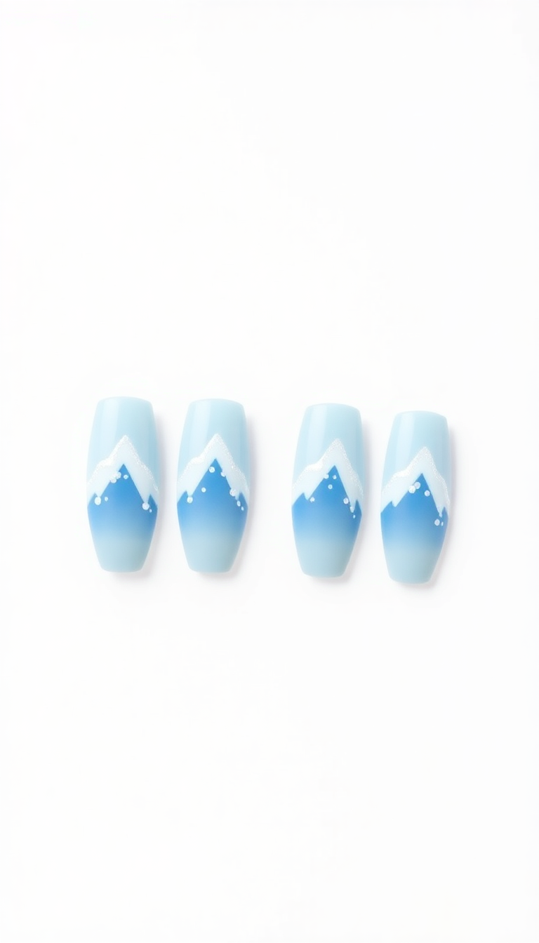 12. Delicate Mountain Peak Nails