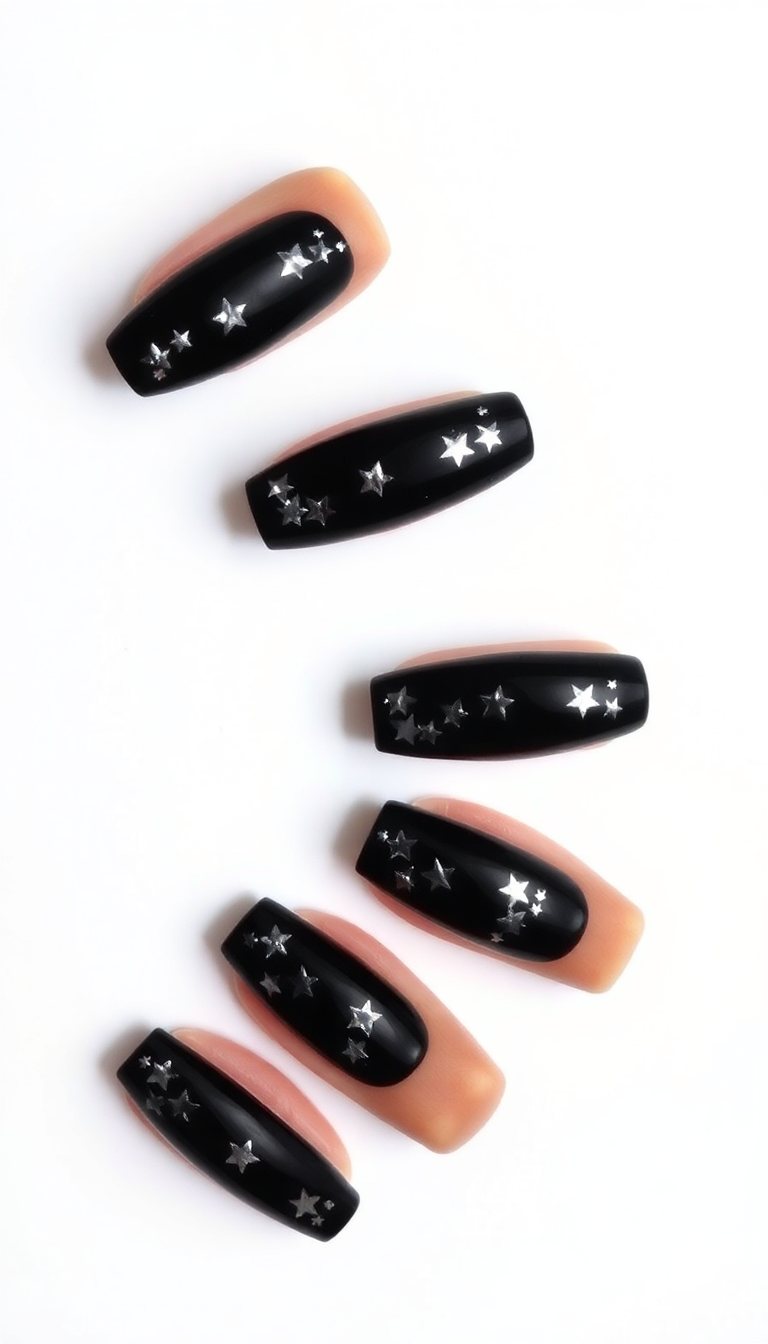 13. Bold Black with Silver Stars