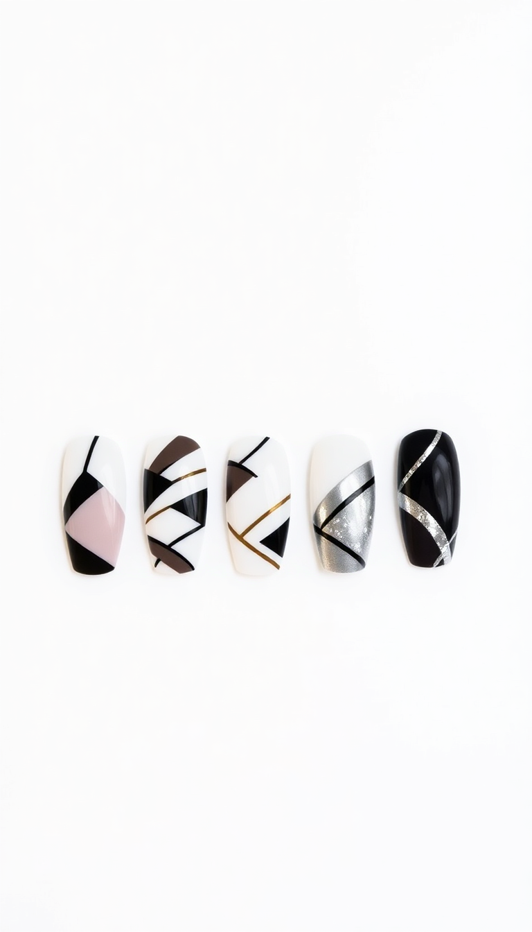 13. Contemporary Asymmetrical Nails