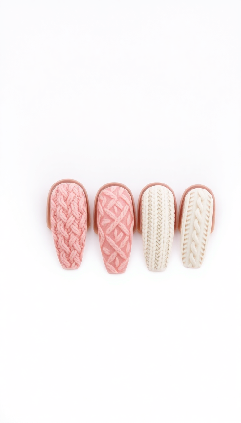 13. Cozy Knitted Sweater Nail Art